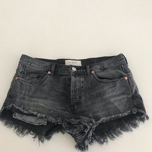 Black denim shorts